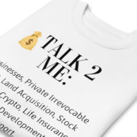 Money Talk Unisex Premium Sweatshirt white